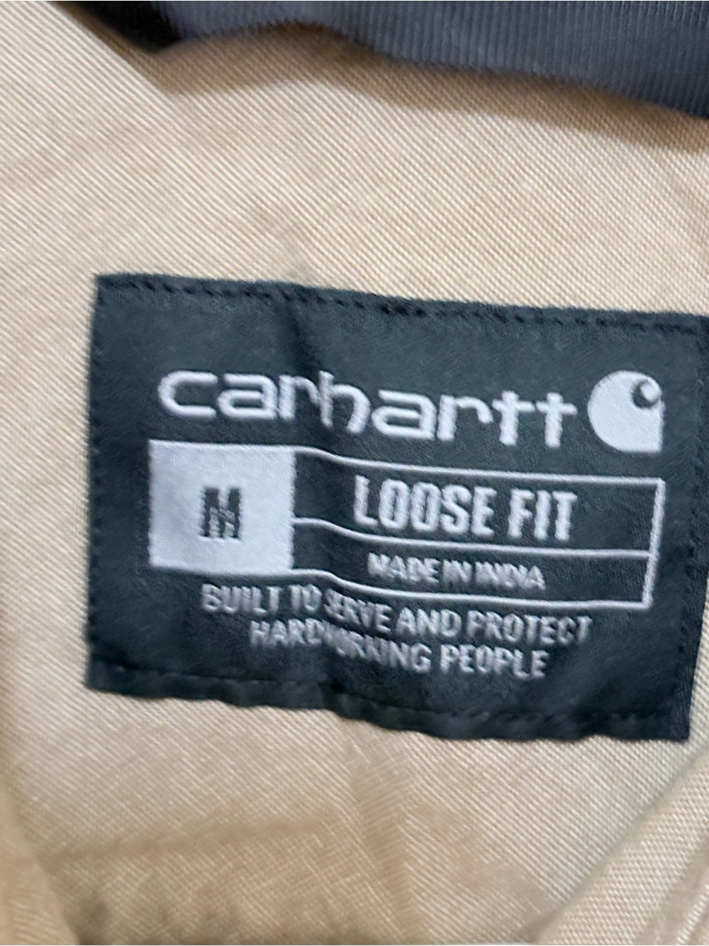 Carhartt loose fit Tan midweight chambray long-sleeve work shirt - Picture 5 of 7